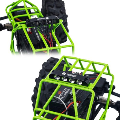 Metal Roll Cage Body Shell for 1/24 Axial AX24 XC-1 Upgrade | With Aluminum LED Lamp Holder,Green - color: Green