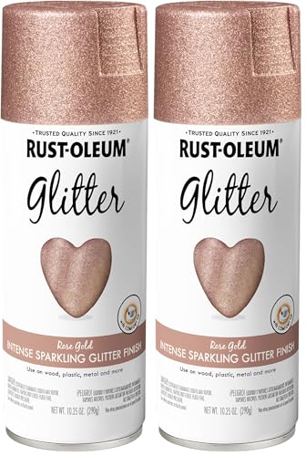 Rust-Oleum 344697 Specialty Glitter Spray Paint, 10.25 Oz, Rose Gold (Pack of 2) - color: Rose Gold, size: 10.25 Ounce (Pack of 2)