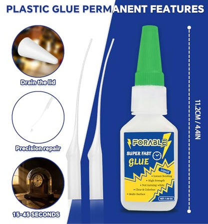 Super Glue for Plastic Fast Setting Strong Plastic Model Glue for Miniature, Car, Model, Toys, 3D Prints, DIY Crafts, Metal 1.06 oz - size: 1.06 oz