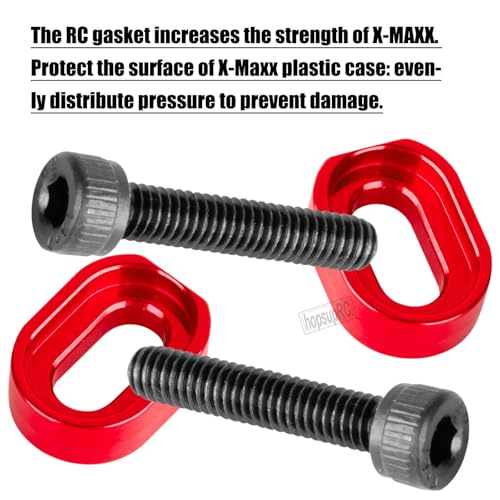 RC 7075 Aluminum Motor Mount Washers Shims Upgrades Part for 1/5 Scale TRX X-MAXX 6S 8S XRT 8S RC Car.Shims with Screws Hops Up,Red - color: Red(for 1/5)