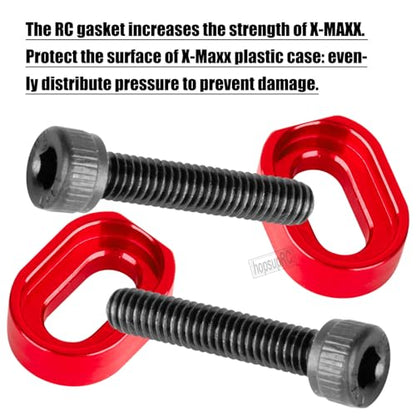 RC 7075 Aluminum Motor Mount Washers Shims Upgrades Part for 1/5 Scale TRX X-MAXX 6S 8S XRT 8S RC Car.Shims with Screws Hops Up,Red - color: Red(for 1/5)