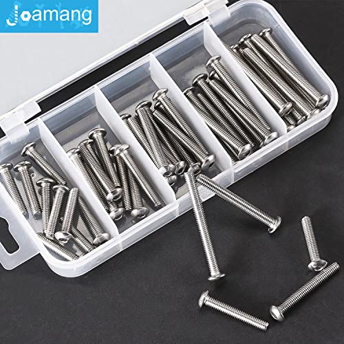 M4 x 20mm 25mm 30mm 35mm 40mm Button Head Socket Cap Screws Bolts, Stainless Steel 304, Metric Allen Hex Drive, Bright Finish, Fully Threaded, Assortment Kit 50PCS - size: Button M4x20-40 mm