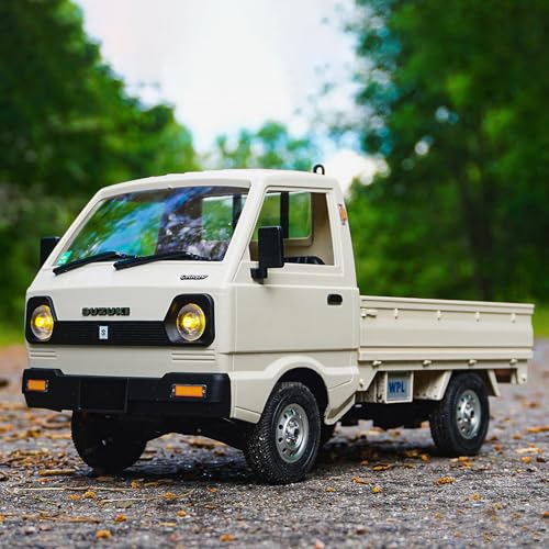 ARRIS WPL D14 1/10 RC Kei Truck 4WD with 280 Brushed Motor RTR | Realistic Mini Truck Body, Proportional Control, DIY Upgrade Ready, Hobby Driving Fun - style: WPL D14 White