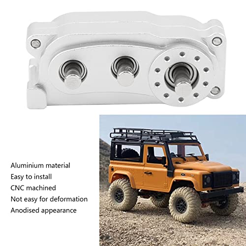 VBESTLIFE Transfer Case 313mm Wheelbase 2 Speed CNC Machined Anodised Aluminium Alloy RC Parts for Scx10 1/10 RC Car (Silver) - color: Silver