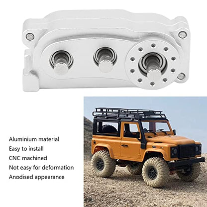 VBESTLIFE Transfer Case 313mm Wheelbase 2 Speed CNC Machined Anodised Aluminium Alloy RC Parts for Scx10 1/10 RC Car (Silver) - color: Silver