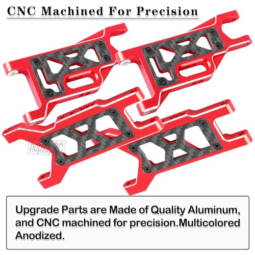 Upgrades Parts for 1/10 Slash VXL 2WD/Slash 2WD,Aluminum Front Rear Suspension A Arms w/Tie Bar Hops Up,Red (Only for Slash) - color: Red(arm)