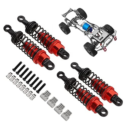 4Pcs RC Shock Absorbers, 64mm Aluminum Alloy Shock Absorber Oil Damper Adjustable Remote Control with Shock Mount Red - size: Red