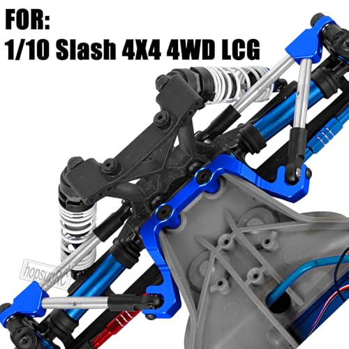 7075 Aluminum C Hub Front Tie Rods with Stabilizer Upgrade Parts for 1/10 Slash 4X4 4WD LCG.Navy Blue - color: Blue(for 1/10)