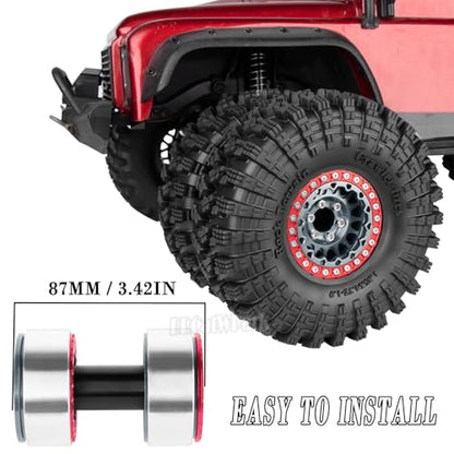 RC 1.9 Dually Beadlock Wheels Rims w/Adjustable Offset for 1/10 TRX4 TRX6 SCX10 SCX10 II 90046 SCX10 III AXI03007 SCX10 Pro Gen7/8 D90 VS4-10 MST CFX RC Crawler Car,4Pcs Alloy Rim,Titanium - color: Titanium - (Wheels Rims)
