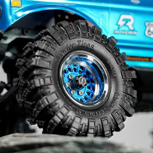 INJORA ModuWheel 1.0" Aluminum Wheel Offset -4.4mm for 1/18 1/24 RC (Blue) - color: Blue