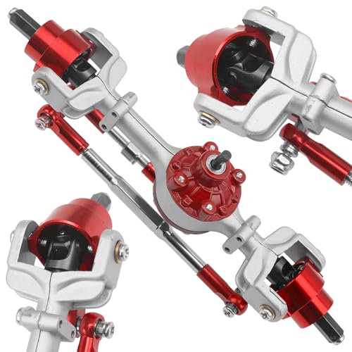 Metal Front & Rear Portal Axle Set Upgrades Parts Compatible with WPL C14 C24 C34 C44 B14 B24 1/16 RC Car (Silver) - color: Silver