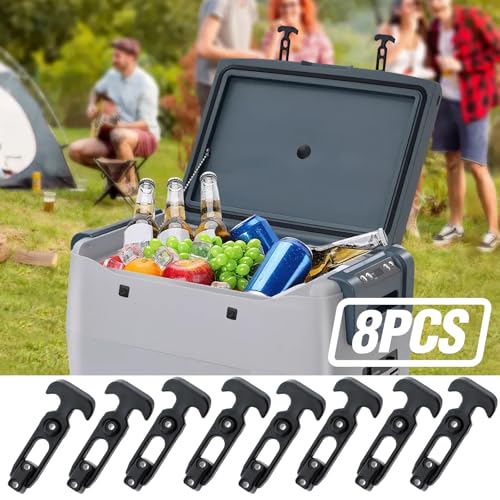 Cooler Latches Rubber Latches Replacement for Cooler,Boat,Golf Cart,Tool Box,Off-Road Vehicles,Farm Machinery, Flexible T-Handle Draw Latches(8 Pack) - color: Black