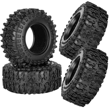 1.3" RC Crawler Tire Skins,Multi-Terrain Soft Sticky Rubber Tires(64 * 26mm) for TRX4 SCX24 FCX24 Ascent-18 1/18 1/24 Off-Road RC Car Upgrade Parts,4PCS (Style B) - style: StyleB(4PCS)