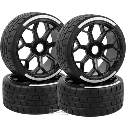 RC Wheels and Tires for 1/8 Typhon 6S BLX,1/7 Infraction 6S BLX,Limitless,RC Wheels and RC Tires Soft Tires Truck Tire Highway Tires,Black - color: Black(4pcs)