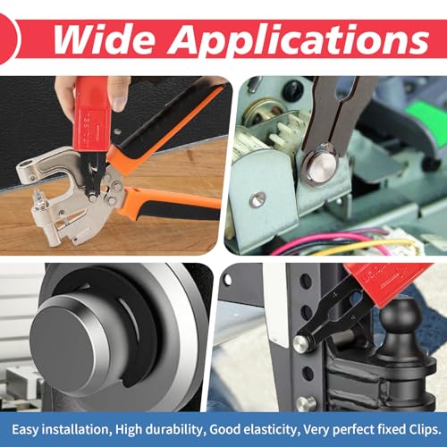 E Clips Assortment Kit with Removal and Installation E Clip Tool - E Clips Tool 350Pcs E Clips on 7 Sizes - 1.5mm 2mm 2.5mm 3mm 3.5mm 4mm 5mm Clip Rings E Clips Tool