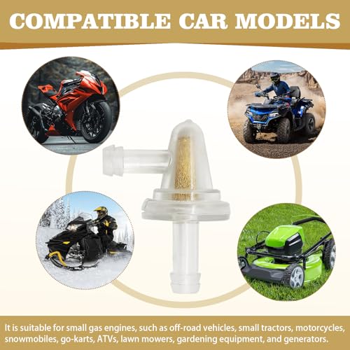 2 Pcs Universal 90 Degree Inline Fuel Filter for 1/4" Fuel Line, Small Engine Motorcycle, ATV, Scooter, Bike & Quads (Pack of 2)