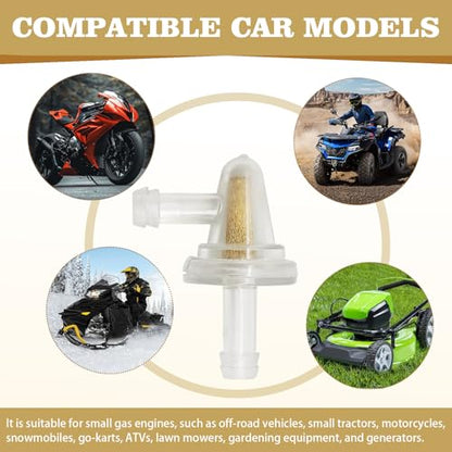 2 Pcs Universal 90 Degree Inline Fuel Filter for 1/4" Fuel Line, Small Engine Motorcycle, ATV, Scooter, Bike & Quads (Pack of 2)