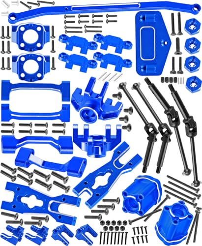 RC Upgrades for L0S1 1/18 Mini LMT 4X4,Driveshafts,Servo,Body Mount,Upper&Lower Shock Mount,Side Panel Crossbar,Rear Cup,Steering Cup&C Hub,Steering Links,Shock Strengthen Mount,Navy Blue - color: Navy Blue(1set)