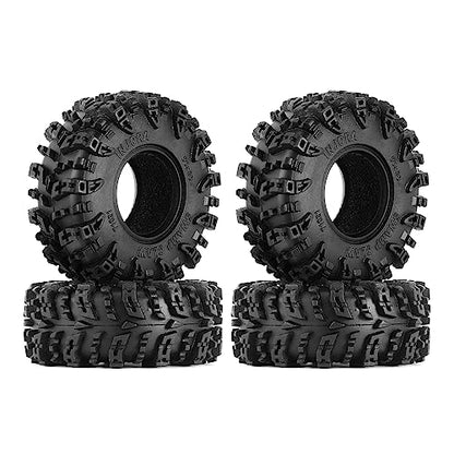 INJORA 1.0 Swamp Claw Mud Terrain Tires for 1/18 1/24 RC Crawler, 56 * 23mm