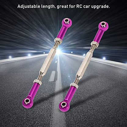 Drfeify 6Pcs Aluminum Alloy Adjustable Push Rods, Turnbuckle Rod Linkage Accessories with 5 Colors, for RC Car Series Upgrade (Purple) - color: Purple