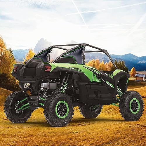2 Pack UTV Roll Bar Triangle Storage Tool Bag, Double Sides Zipper Side by Side Bags Roll Bar Door Gear Bag, Compatible With Kawasaki Teryx KRX 1000 2020-2025 2026 Accessories (Green x2) - color: Green x2