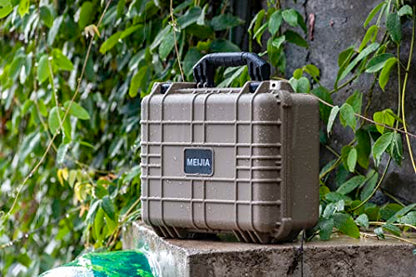 MEIJIA All Weather IP67 Waterproof Hard Camera Case,Hard Protective Case,Hard Case with Customizable Foam,Fit Use of Drones,Camera,Equipments,Pistols(Desert Tan,15.98x12.99x6.85inches) - color: Desert Tan, size: 15.98x12.99x6.85inches