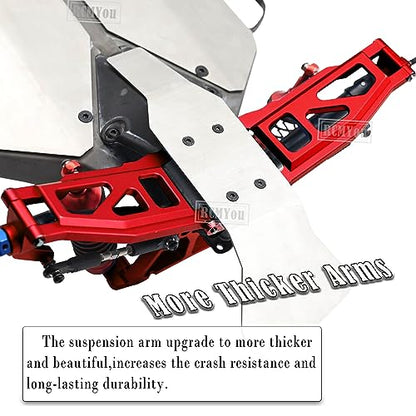 Upgrades Part for 1/10 Slash/Rustler/Stampede/Hoss 4x4 VXL 4wd,Alloy Caster Block,Steering Blocks,Rear Stub Axle Carriers,Steering Bellcranks,Suspension Arm,Red (More Durable Arm) - color: Red-upgrades Part