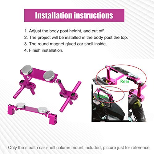 Tbest RC Car Body Mount Kit, Aluminum Magnetic Invisible Body Shell Mount Kit for HSP 1/10 RC Racing Car()