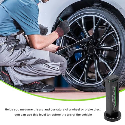 Adjustable Magnetic Gauge Tool, Camber Castor Strut Wheel Alignment Gauge with Magnetic Base, Universal Automotive Wheel Alignment Tool for Car Truck RV Tire Repair (Black) - color: Black