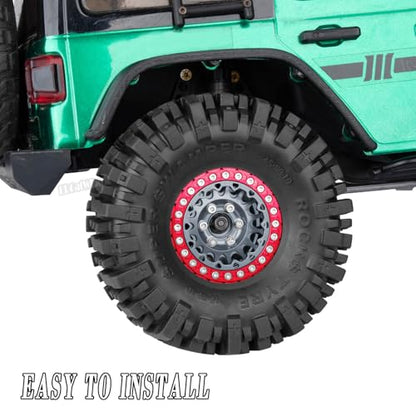 RC 1.9 Beadlock Wheels and Tires for 1/10 TRX4 TRX6 SCX10 SCX10 II 90046 SCX10 III AXI03007 SCX10 Pro Gen7/8 D90 VS4-10 MST CFX RC Crawler Car,4PCS Beadlock Rims 1.9 Wheel Tires,Titanium - color: Titanium - (1.9 Beadlock Wheels)