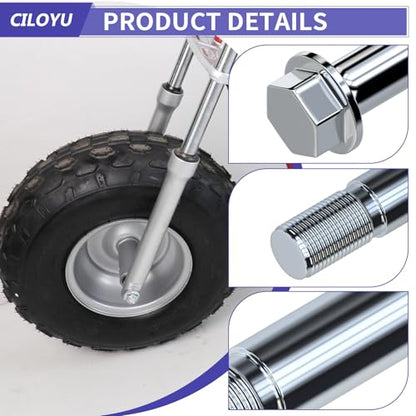 CT200U-EX 14mm 285mm Rear Axle Kit with 300mm Mini Bike Front Axle | 14mm Front and Rear Axle Compatible with Coleman CT200U-EX 196CC Minibike Parts 15mm Chain Adjuster - size: 285mm rear axle + 300mm front axle