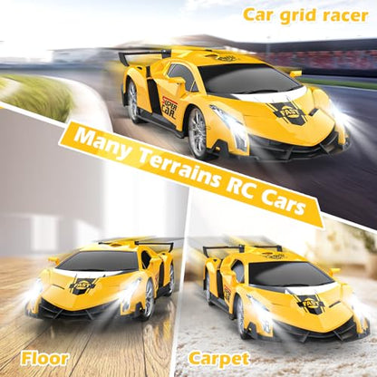 Growsland Remote Control Car, RC Cars for Kids 1:18 Electric Toy Car Hobby Racing Car Toys with Lights & Controller, Christmas Birthday Gift for 3 4 5 6 7 8 9 Year Old Boys Girls - color: Yellow