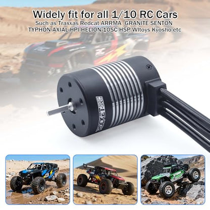 Surpass Hobby 3650 Brushless Motor 3900KV 3.175mm Shaft Waterproof Motor for Most of 1/10 Scale RC Truck RC Car - size: 3900kv, style: 3650 Brushless Motor