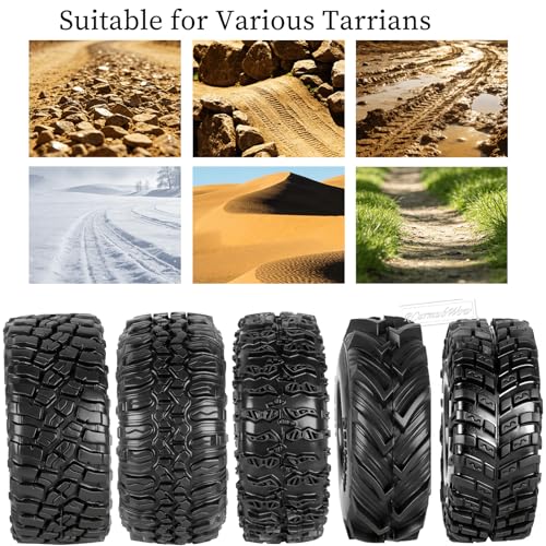 RC 1.0 Beadlock Tires for 1/18 TRX4M / Ascent-18 / SCX24 / FCX24 RC Crawler,1.0 In High Traction High Grip Rubber Tires w/Foam Insert,Style 5 - style: Style5(4pcs)