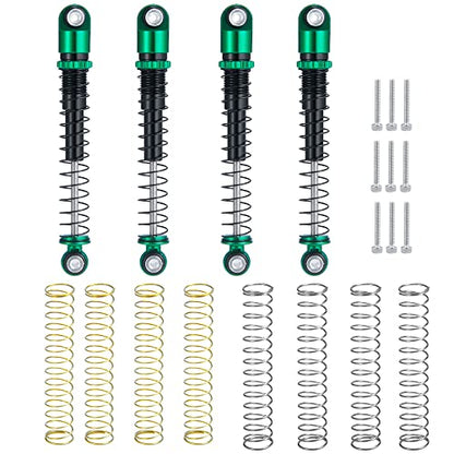 RC-Hub 4Pcs Aluminum RC Shock Absorber Damper 48mm for 1/24 Axial SCX24 90081 AXI00001 AXI00002 AXI00004 AXI00005 AXI00006 RC Crawler Car (Green) - color: Green