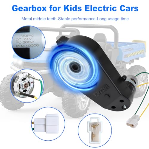 24V Powered Wheels Motor Upgrade 2PCS RS555 High Speed 40000RPM | Powered Wheels Motor Compatible with Most Ride On Toys, Kids Electric Cars for Powered Wheels Replacement Parts