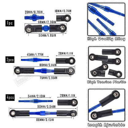 Adjustable Turnbuckles Upgrades Part for 1/10 Slash/Rustler/Stampede/Bandit VXL 4WD, Adjustable Turnbuckles Camber Links Toe Link,7PCS Navy Blue - color: Navy Blue/7pcs