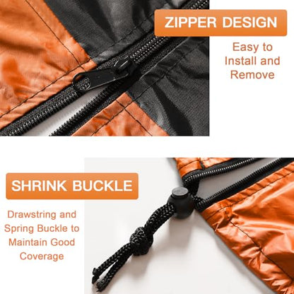 Kayme Tire Cover, Large Tire Storage Bag, Seasonal Spare Tire Storage Cover, Durable Tire Bags Used in Trucks, SUV, Trailer Sun Rain Snow Protection, Fit 32 Inch Tire Diameter-Black Orange | Heavy 420D Oxford, Full Waterproof PVC Layer, All Weather Sun Ra