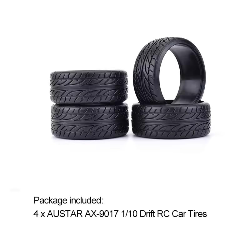 for Tamiya for HPI for Redcat for Racing for HSP for 1/10 On-Road for Racing 4Pcs Flat Medium Grain Drift Tires 26mm Plastic Hard Tyres RC Vehicle Wheels Tires