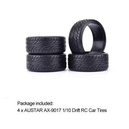 for Tamiya for HPI for Redcat for Racing for HSP for 1/10 On-Road for Racing 4Pcs Flat Medium Grain Drift Tires 26mm Plastic Hard Tyres RC Vehicle Wheels Tires