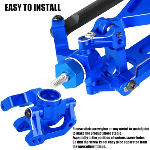 RC Alloy Aluminium Caster Block C Hub & Steering Blocks & Rear Stub Axle Carriers Upgrades Part for 1/10 Gorgon 2WD RTR Brushed Monster Truck(ARA3230T1),Navy Blue - color: Navy Blue(1set)