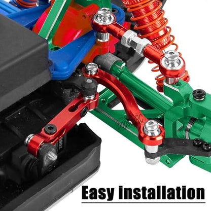 RC Aluminum Metal Turnbuckle Camber Links Toe Links with Rod Ends Steering Linkage Set Upgrade Parts for 1/18 LaTrax Teton,Desert Prerunner.Red(Replace 7636) - color: Red(7pcs)