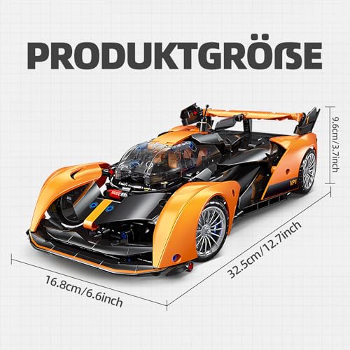 Remote Control Building Car, 1:14 SOLUS GT Construction Car Building Set | with Motors and Rechargeable Battery, Compatible with Technic Car, Collectible Gifts for 10-16 Year Olds and Adults (817pcs)