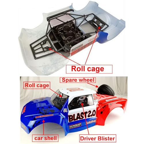 Two-Speed Nitro RC Car for Adult 1/10 20.9IN Gas-Engine Remote Control Truck 70KM/H 2.4G 18CXP Nitro Engine Short Course Rally Vehicle All Terrain Off Road Racing Car 80cc Fuel Tank (White) - color: White