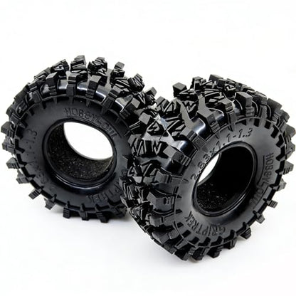 HOBBYSOUL 1.3" RC Crawler Tires - 72mm Griptrek 4-Pack Fits TRX4M SCX24 | Super soft sticky mud tires with foam inserts, upgrade for 1/18 TRX4M High Trail & 1/24 micro off-road RC crawlers