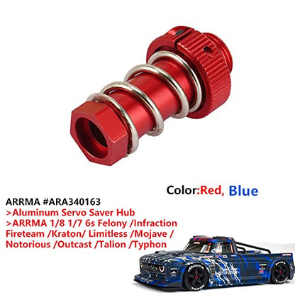 Aluminum Servo Saver Tube with Clamping Nut for Arrma 1/8 Kraton 6s Senton Talion Typhon 1/7 Infraction Mojave Upgrades Parts(Red) - color: Red
