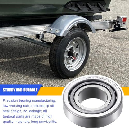 XiKe 30205 Trailer Bearings Wheel Hub Kit, 2 Sets, Fits for 25mm Axles, | Includes 473551 Seal and OD 52mm Dust Cover and Cotter Pin. - size: 30205 + Seal ID 1.250, style: Pack 2 Set