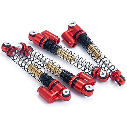 RCLIONS RC Shocks 48mm Adjustable Absorber Damper for All 1:24th Axial SCX24 Deadbolt Base Camp Gladiator RC Crawler Car Upgrades - color: Red