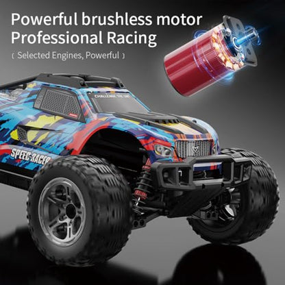 X-Verse KF10 1/10 Brushless RC Cars for Adults Fast 60KM/H, RC Trucks Offroad Waterproof with 3S Battery, 4WD High Speed All Terrain RC Truggy (3 Battery) - color: Kf10 Blue