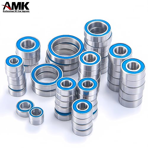 55Pcs TRX6 Metal Ball Bearings Kit, Rubber Sealed Wheel Bearings Set for 1/10 RC Crawler G63 6x6 Truck Upgrades